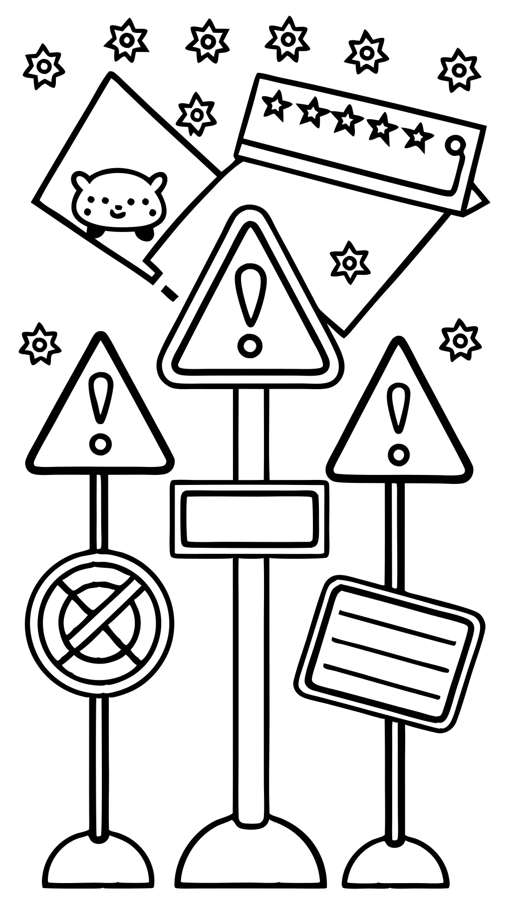 coloring pages of traffic signs